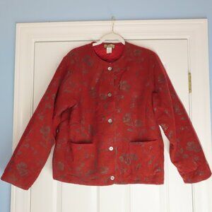 The Territory Ahead Wool Silk Blend Quilted Floral Reversible Jacket Large Barn